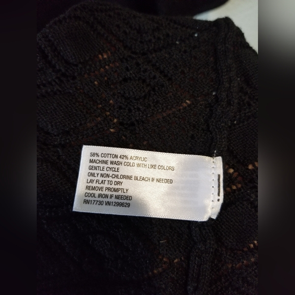 Women's Long Sleeve Open-Work Stitch Midi Dress - Future Collective Black L - Picture 8 of 11